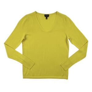 Talbots Sweater 100% Merino Wool V Neck Pullover Lightweight Yellow Women’s XS